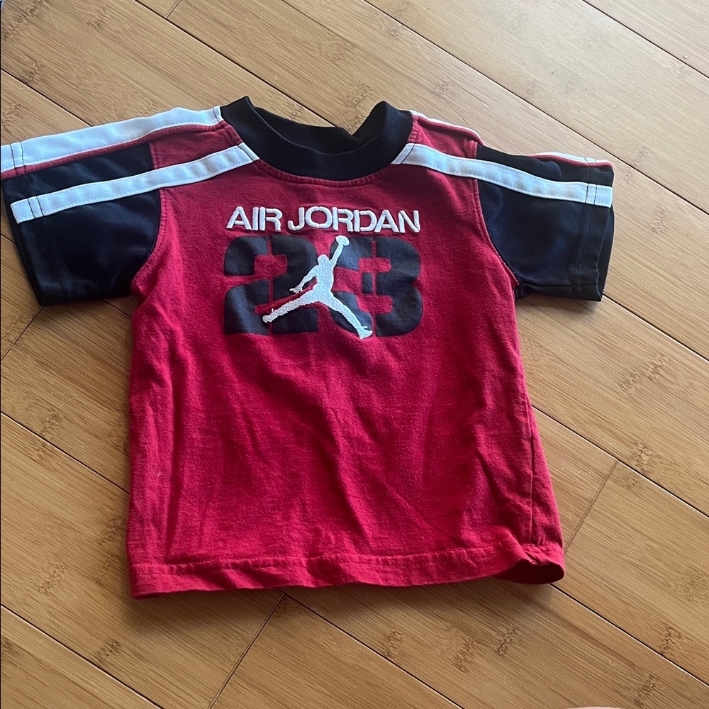 Jordan Kids Red and Black Air Jordan Tee